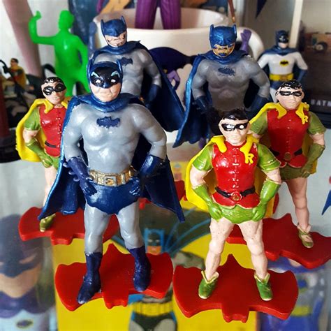 batman and robin figures|vintage batman hand painted figures.